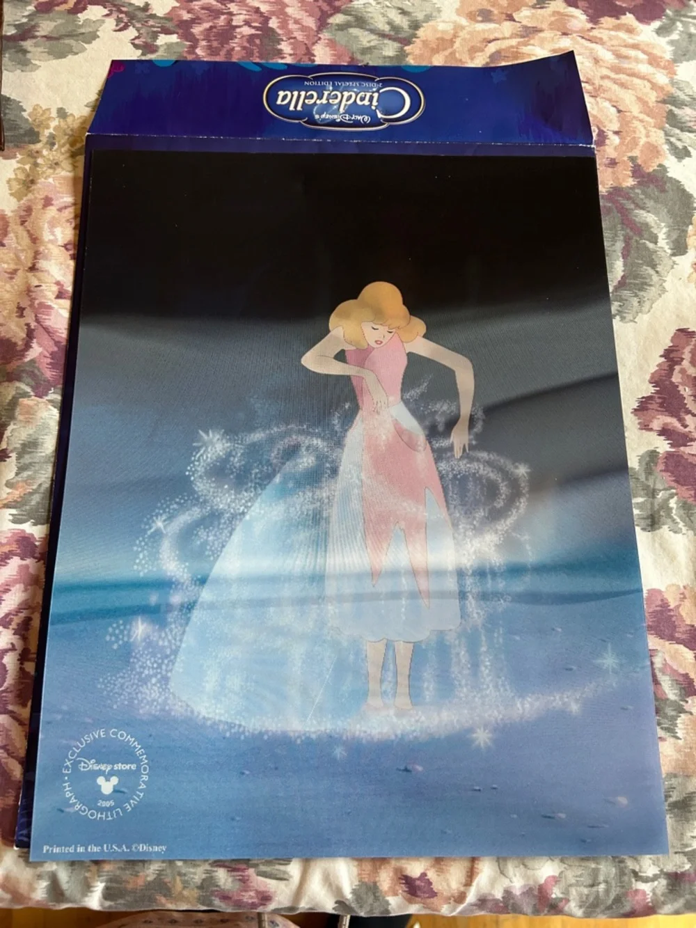 Vtg Disney Cinderella Exclusive Commemorative Lithograph Lenticular 3D Art 2005 - Picture 1 of 6
